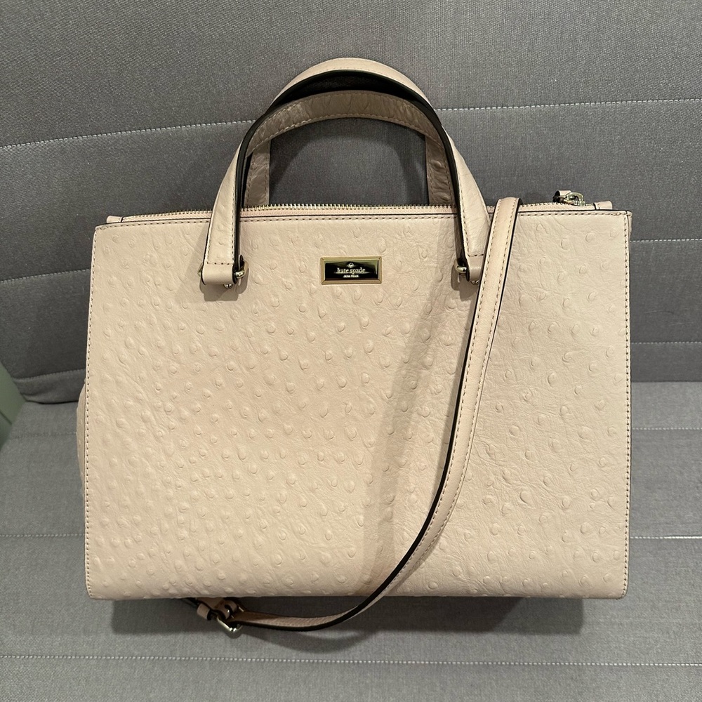 Kate Spade Rarest Beautiful Textured Large Bag With Handles & Strap New 14x10x6